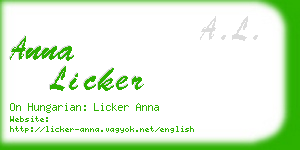 anna licker business card